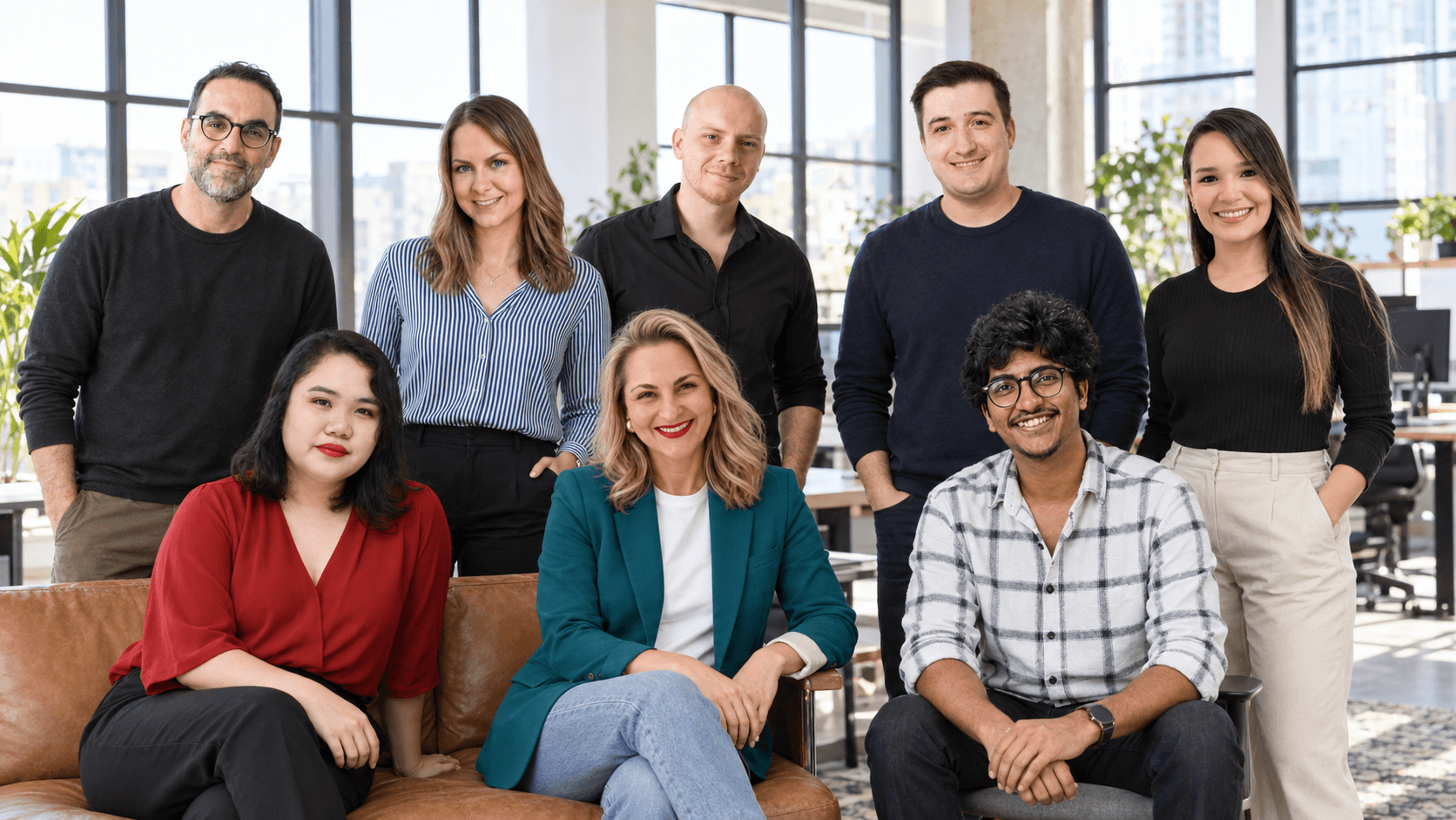 The Click Tie team gathered together in the studio
