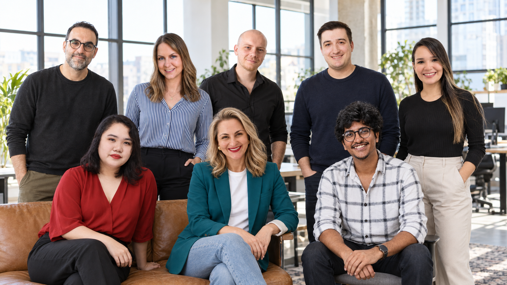 The Click Tie team gathered together in the studio